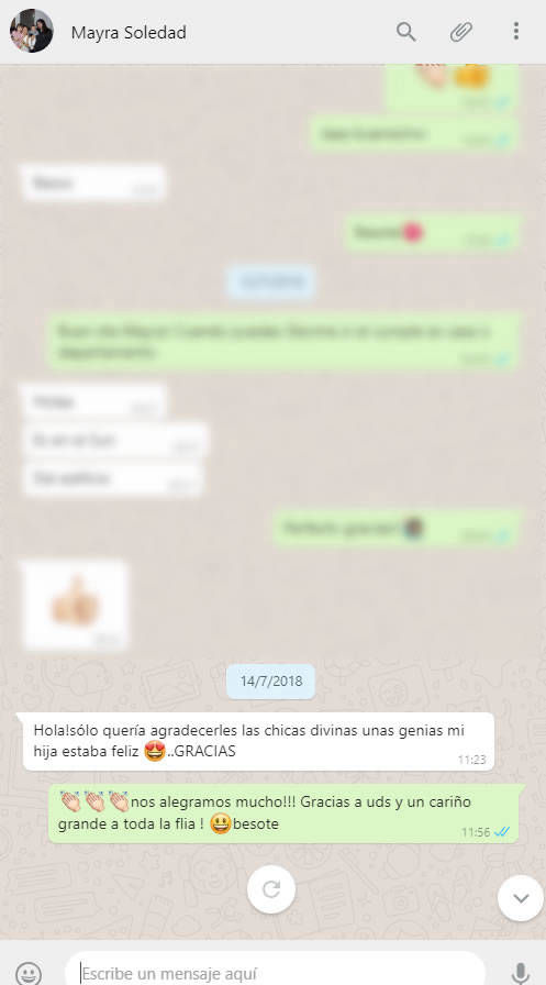 Comentarios y Agradecimientos de Pinikids Animaciones Infantiles a domicilio en Buenos Aires