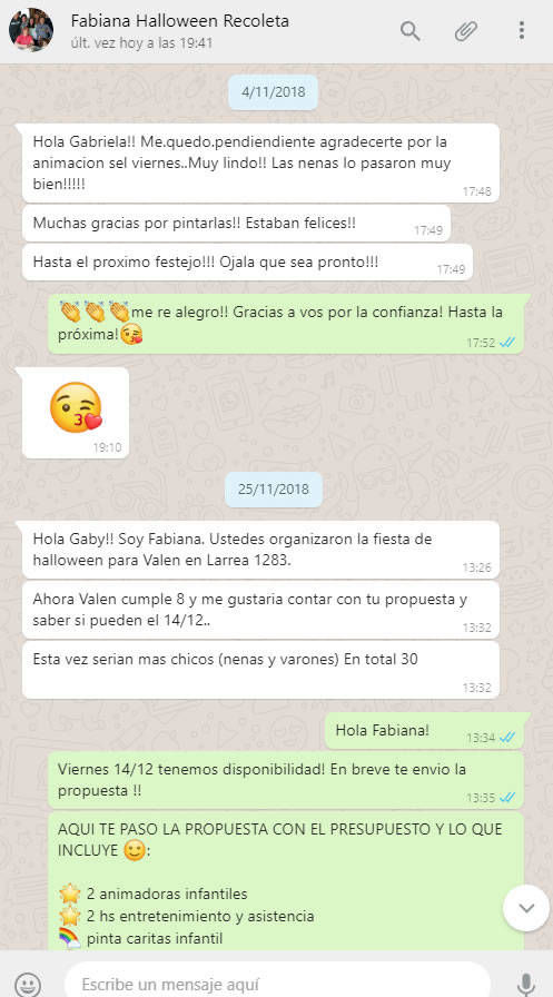 Comentarios y Agradecimientos de Pinikids Animaciones Infantiles a domicilio en Buenos Aires