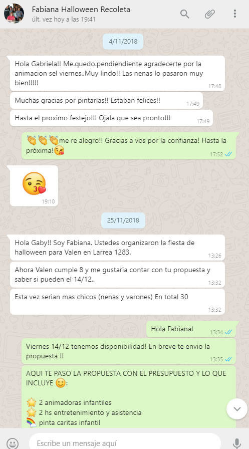 Comentarios y Agradecimientos de Pinikids Animaciones Infantiles a domicilio en Buenos Aires